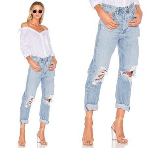 Agolde 90s Mid Rise Straight Leg Distressed Jeans Size 23